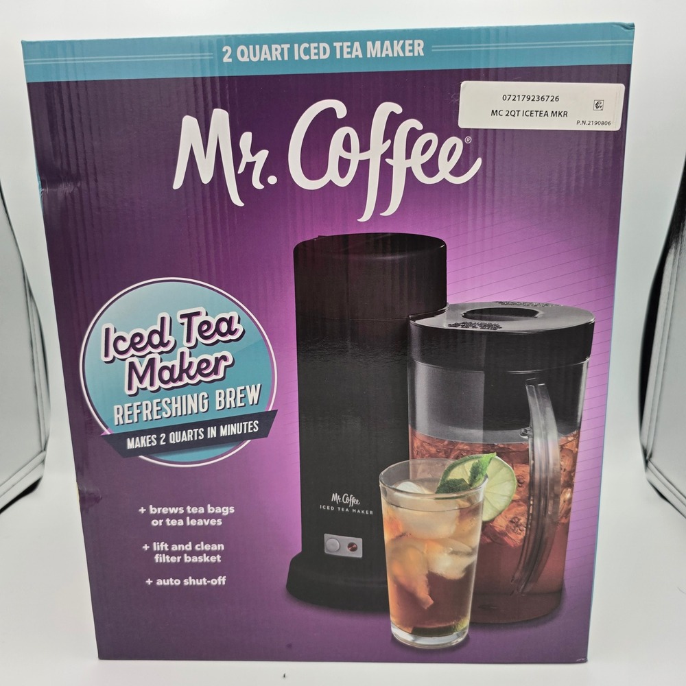 Mr. Coffee 2 Quart Iced Tea Maker Black BVMC-ITM-BLK Refreshing Brew New
